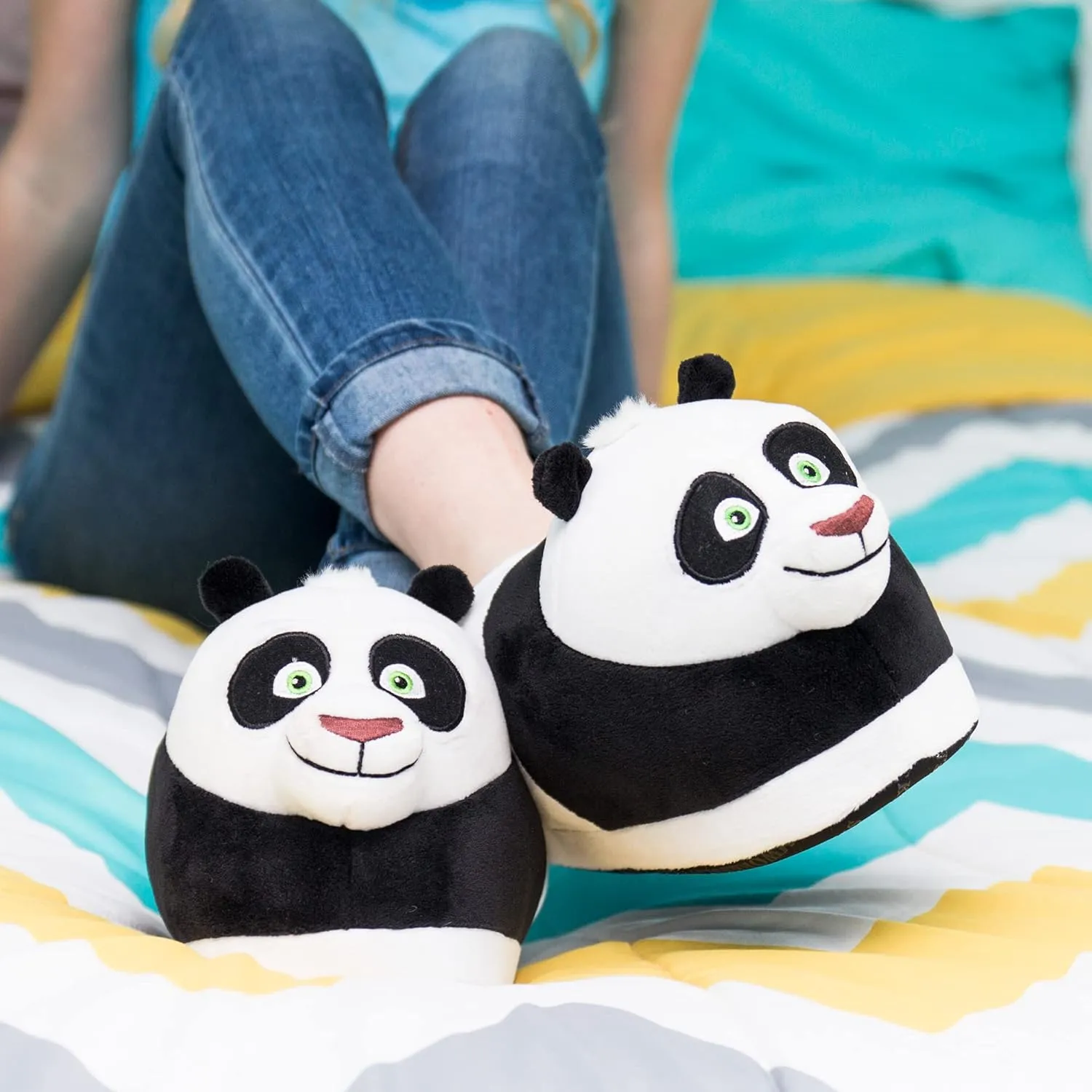 HappyFeet Slippers DreamWorks Slippers for Adults and Kids, Cozy and Comfortable, Sturdy Rubber Soles, Thick 1-Inch Memory Foam Footbed, Non-Skid Bottoms, Plush Velvety Material, As Seen on Shark Tank