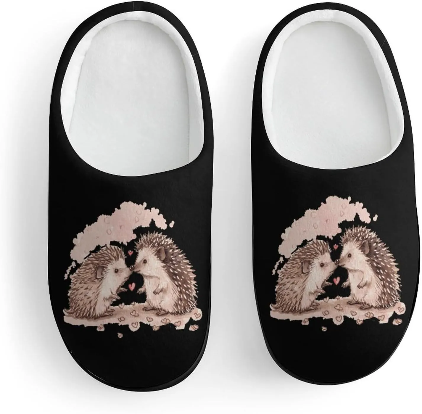 Hedgehog Love Kids Toddler Cotton Slippers Slip-on House Shoes for Bedroom Indoor Outdoor