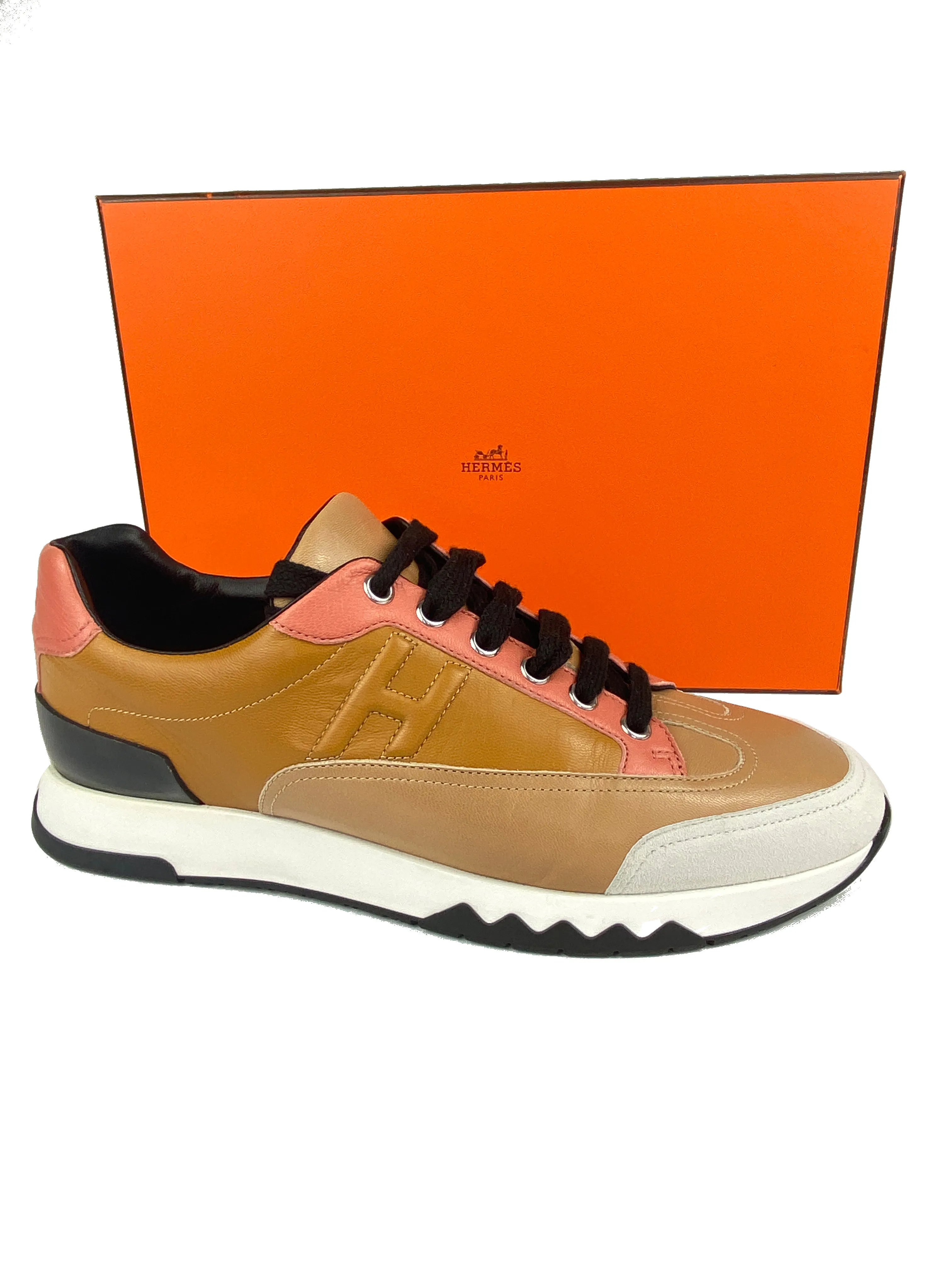 HERMES - TRAIL SNEAKER IN MULTICOLORE TERRE DE SIENNE - SZ 38