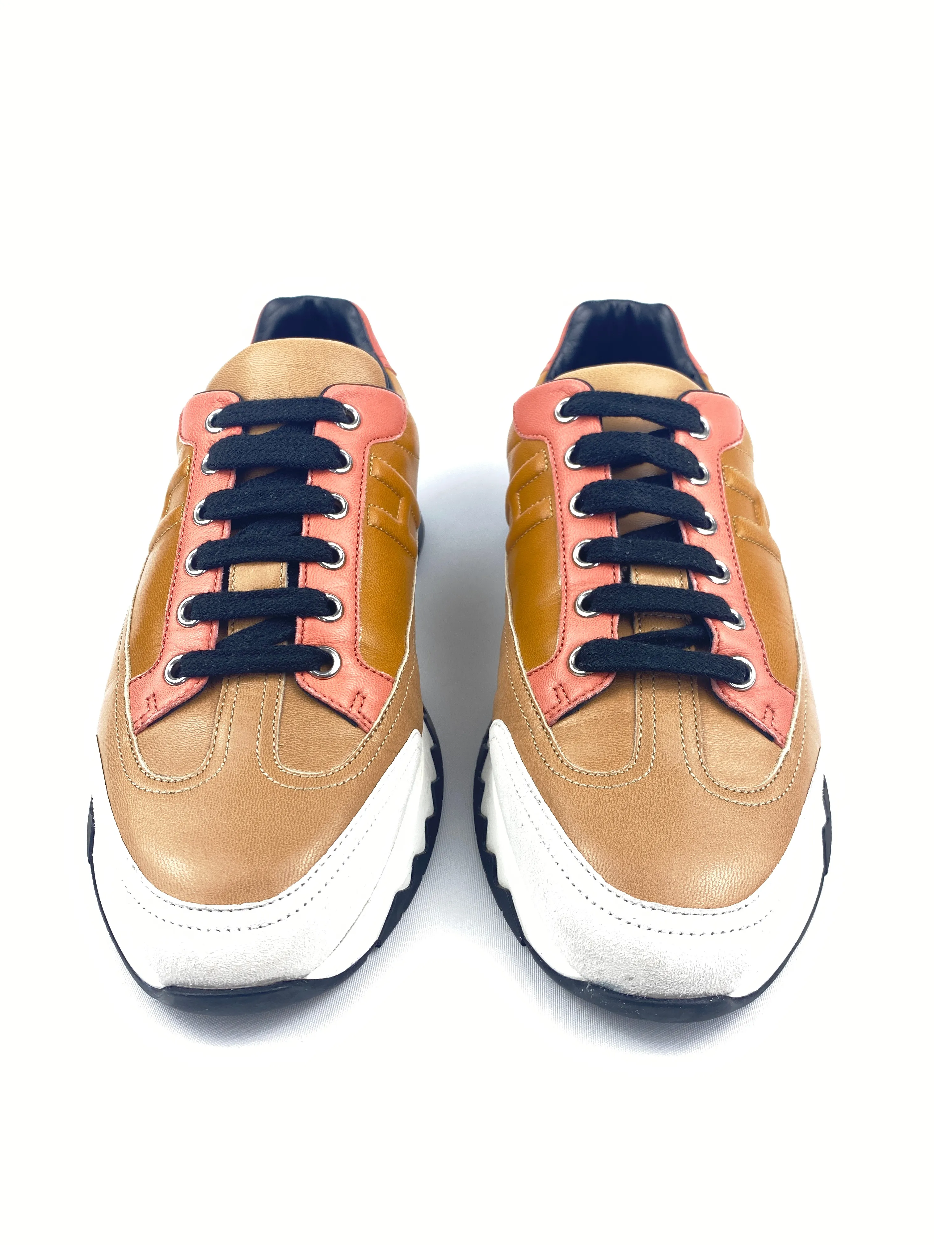 HERMES - TRAIL SNEAKER IN MULTICOLORE TERRE DE SIENNE - SZ 38