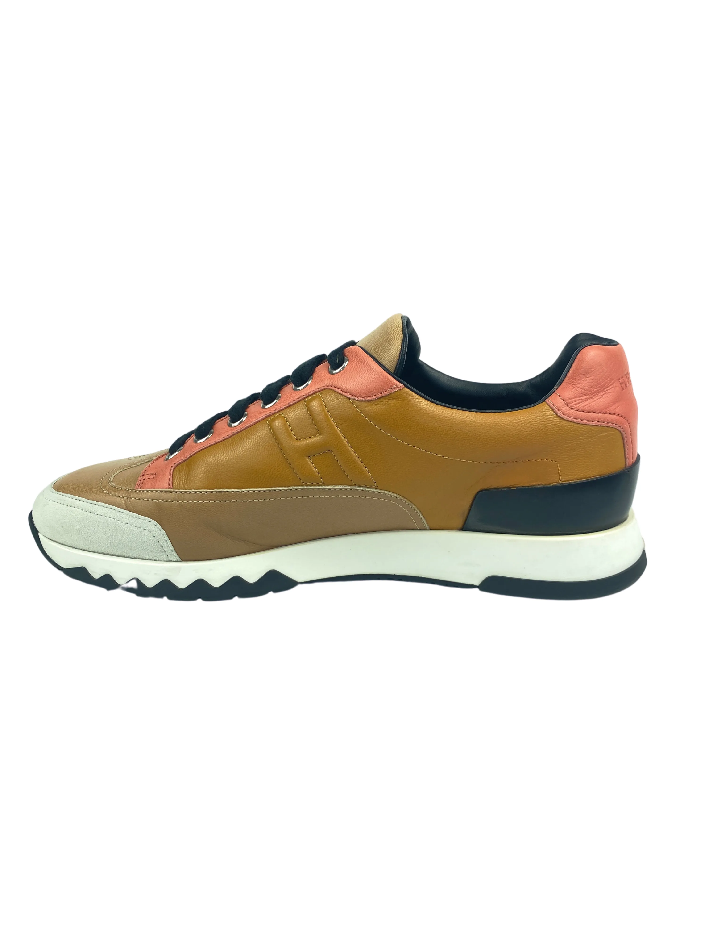 HERMES - TRAIL SNEAKER IN MULTICOLORE TERRE DE SIENNE - SZ 38