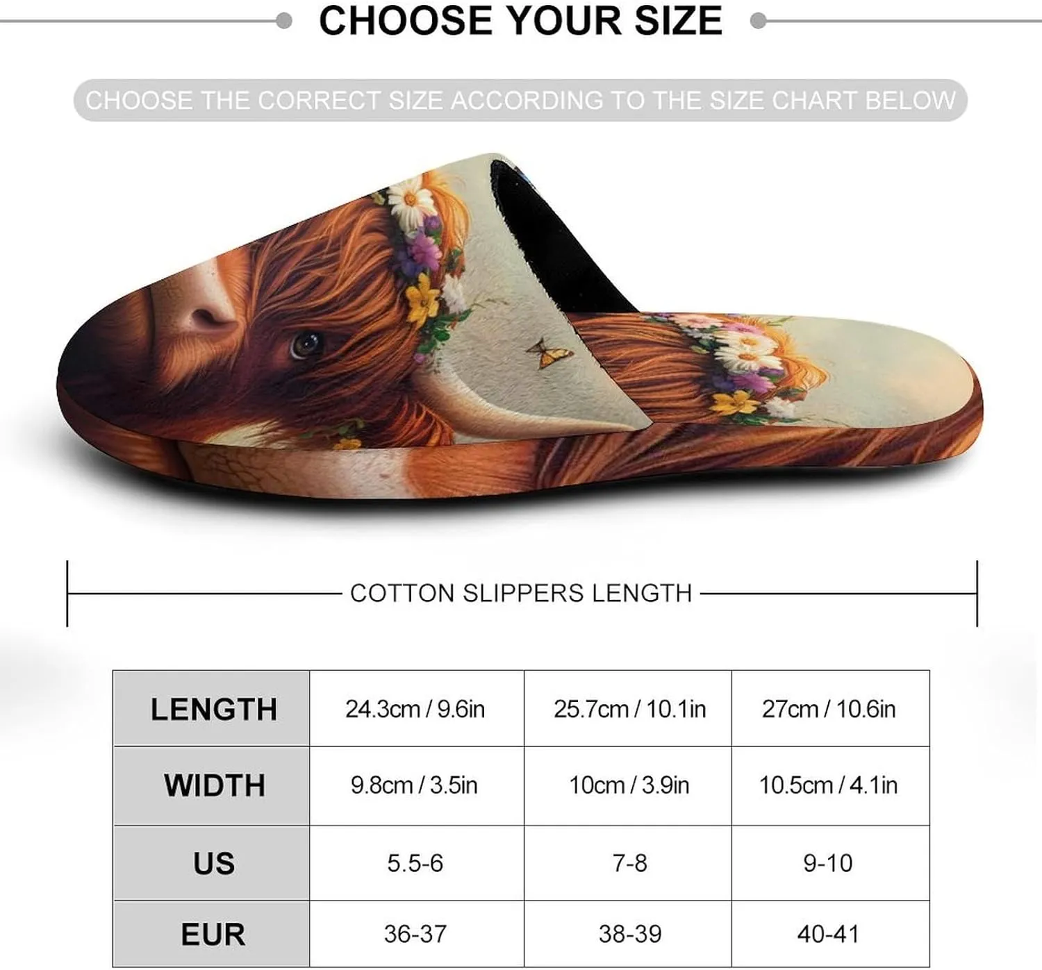 Highland Cow (2) Women's Slippers Cute Warm House Shoes Home Slippers Spa Slippers Cotton Slippers