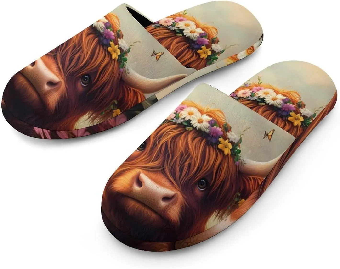 Highland Cow (2) Women's Slippers Cute Warm House Shoes Home Slippers Spa Slippers Cotton Slippers