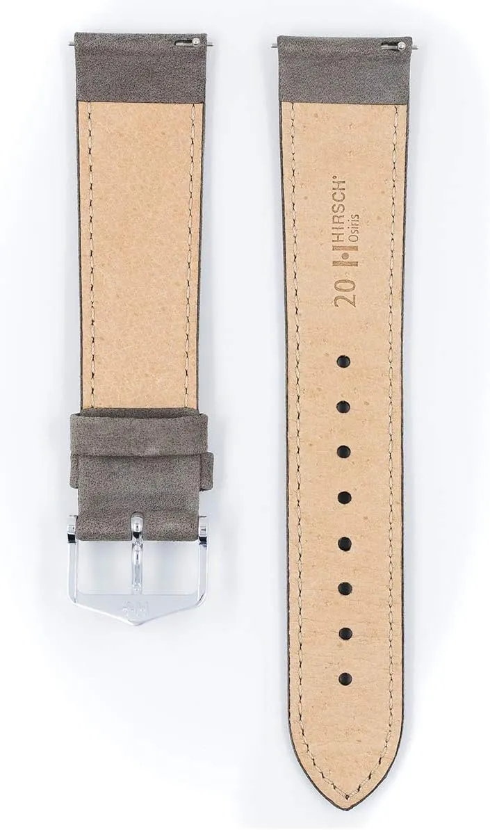 Hirsch Osiris Nubuck Leather Watch Strap - Smooth & Flat Design - 14mm, 16mm, 18mm, 20mm, 22mm - Blue, Green, Beige, Brown, Grey, Burgundy, Rose - Quick Release Watch Band