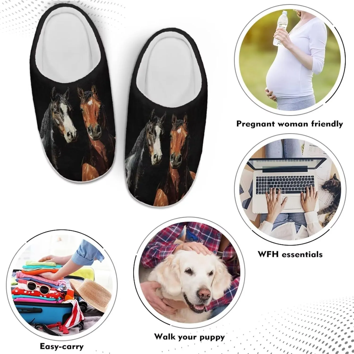 HUGS IDEA Slipper for Women Men Soft Scuff Slippers Anti-Slip Bedroom House Shoes Warm Cozy Plush