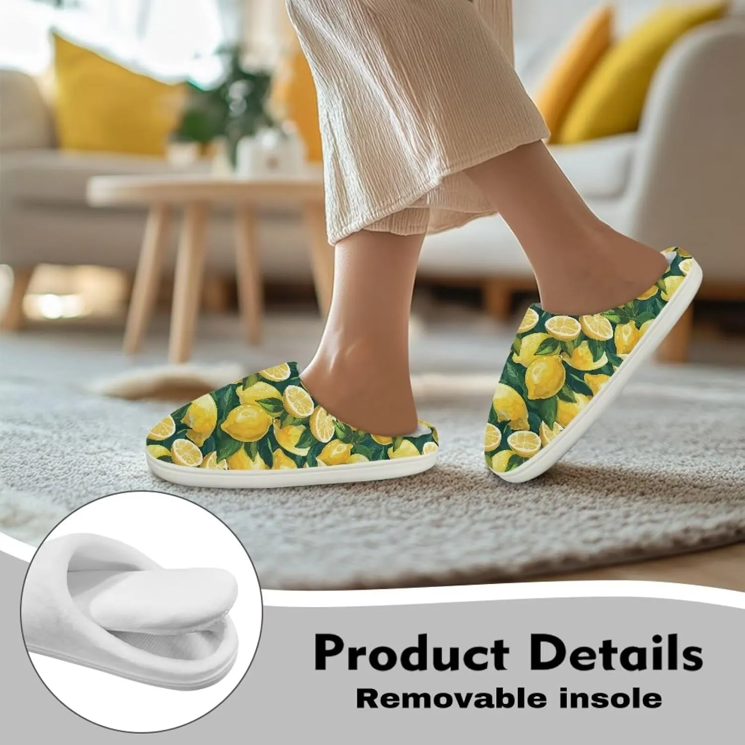 HUGS IDEA Slipper for Women Men Soft Scuff Slippers Anti-Slip Bedroom House Shoes Warm Cozy Plush