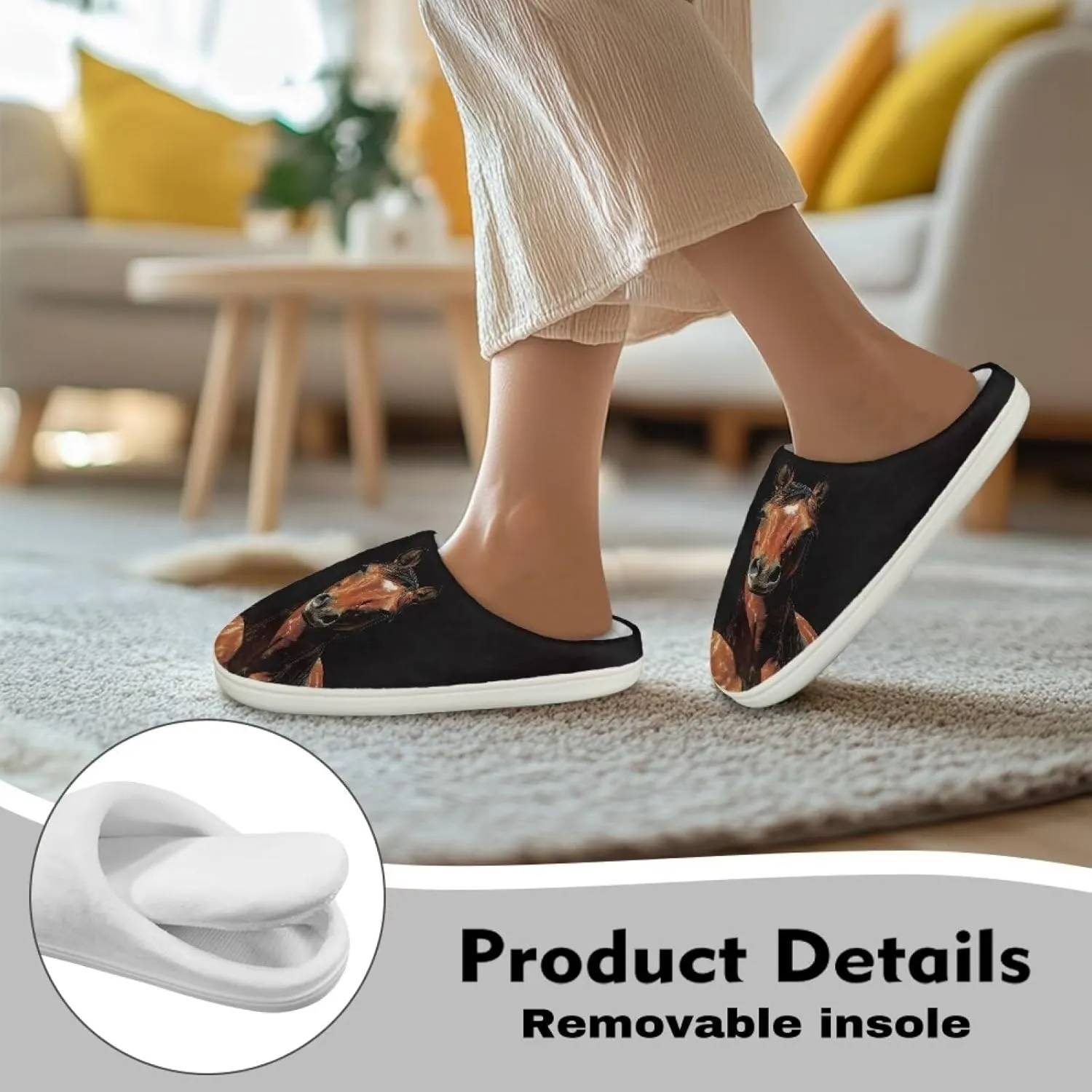 HUGS IDEA Slipper for Women Men Soft Scuff Slippers Anti-Slip Bedroom House Shoes Warm Cozy Plush