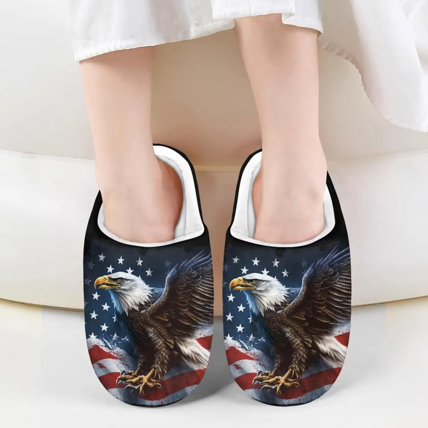 HUIACONG TPR Sole Boys Girls Indoor/Outdoor Slippers Fuzzy Unisex House Shoes