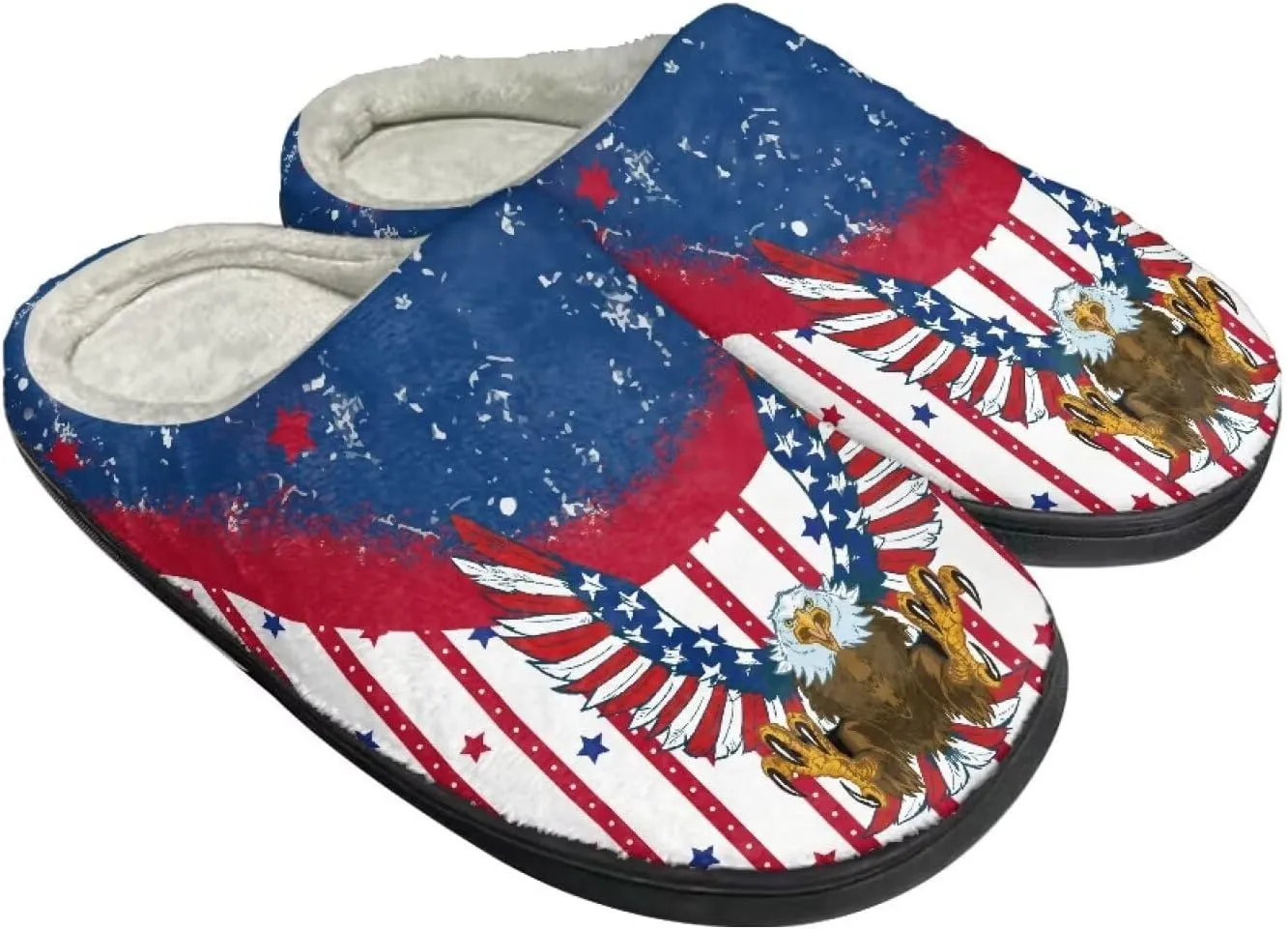 HUIACONG TPR Sole Men Women Indoor/Outdoor Slippers Fuzzy Unisex House Shoes
