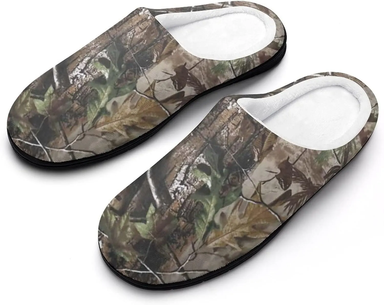 Hunting Camo Tree Men's Cotton Slipper Shoes with Soft Memory Foam for Womens House Indoor Outdoor
