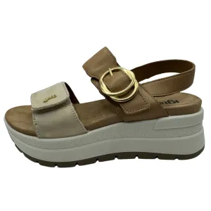 Igi & Co Brown & Gold Wedge Sandals