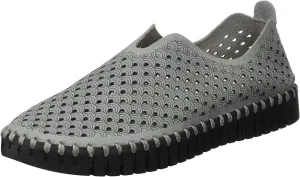 Ilse Jacobsen HORNBÆK Women's Tulip 3575 Flat | Slip-On | Low-Top | Grey | 6 M US