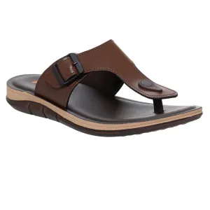 Inblu Men Brown T-Shape Sandal with Buckle Styling (9736_BROWN)