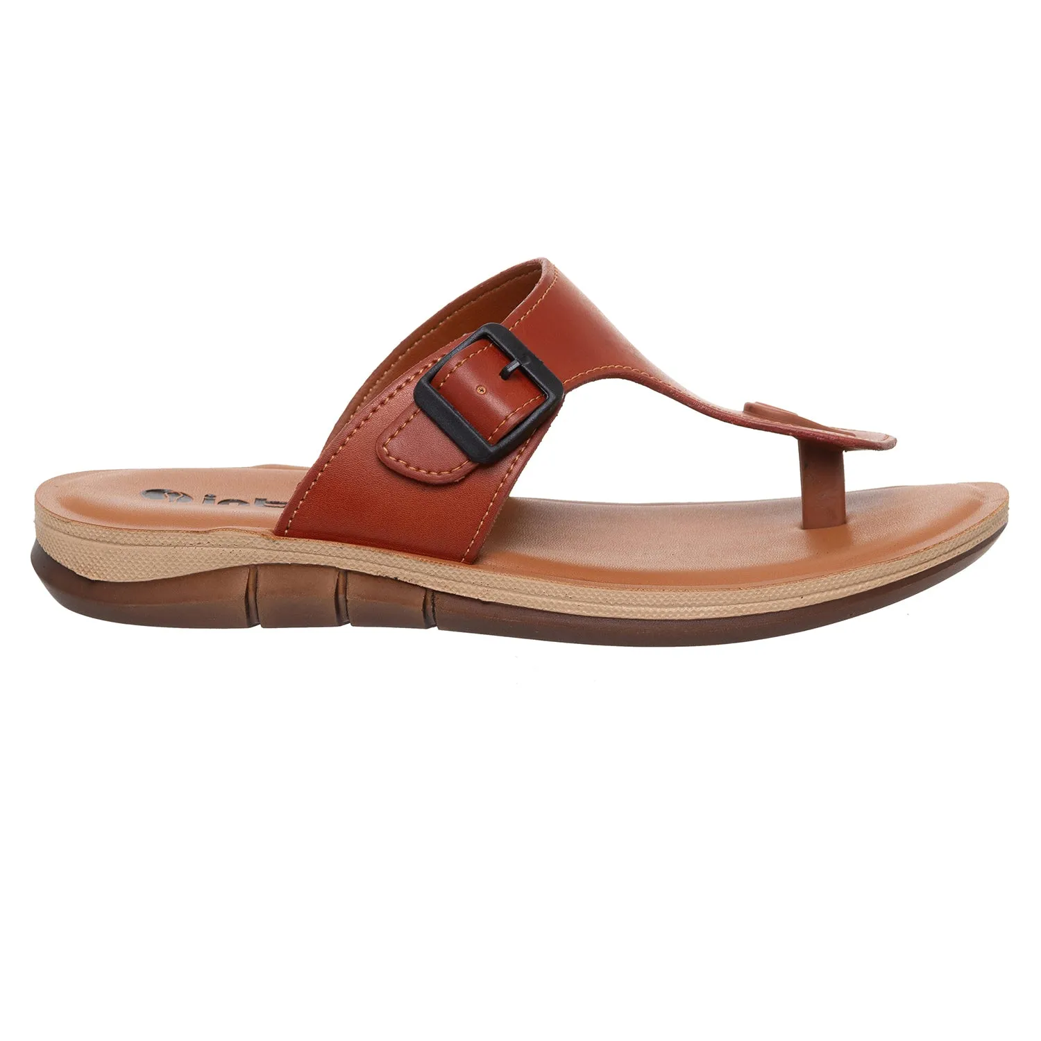 Inblu Men Tan T-Shape Sandal with Buckle Styling (9736_TAN)