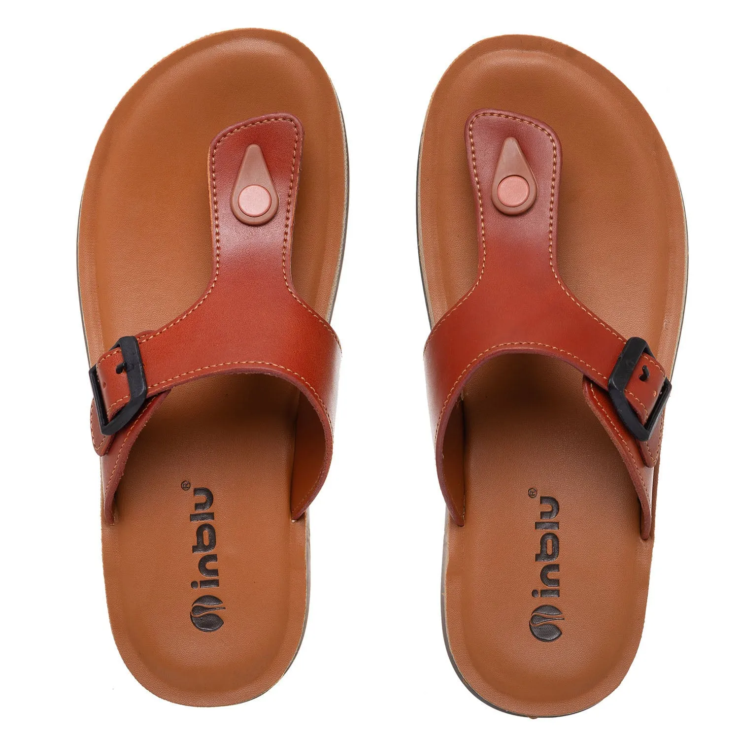 Inblu Men Tan T-Shape Sandal with Buckle Styling (9736_TAN)