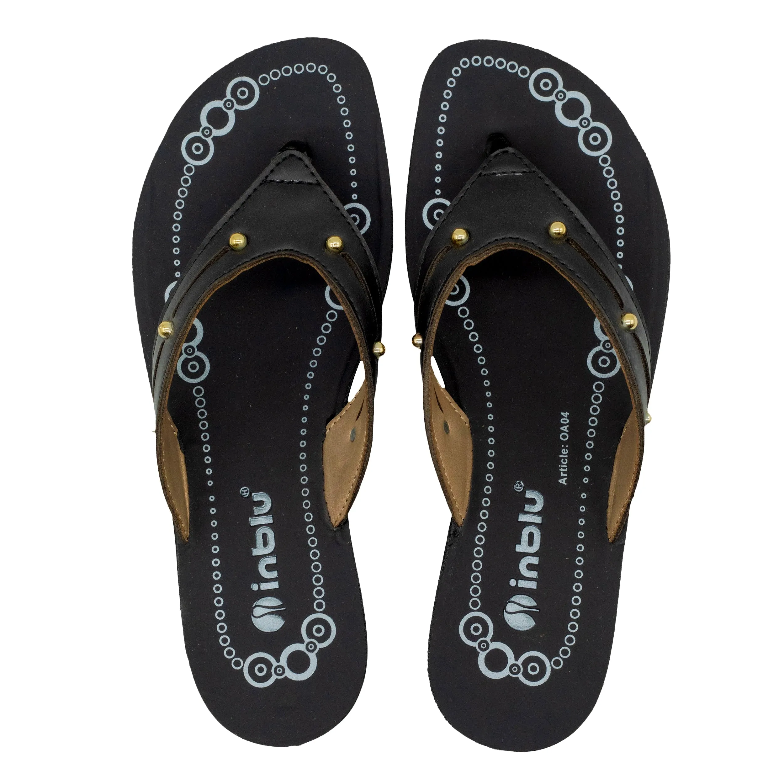 Inblu Women Black Wedge Sandal with Laser Cut Upper (OA04_BLACK)