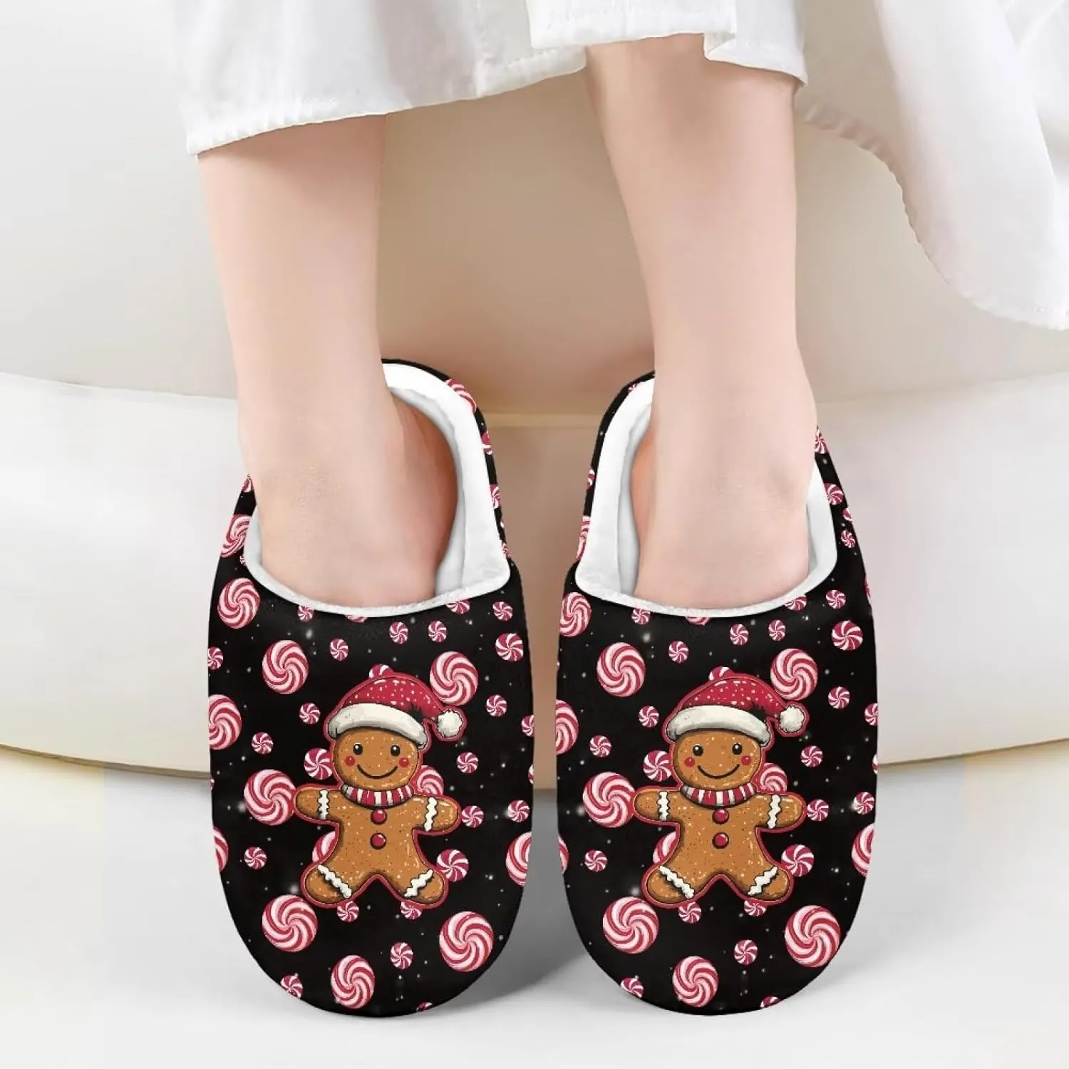 Indoor Home Slippers Kids Toddler Christmas Cozy Slippers Non-Slip Plush Slippers Boys Girls Winter