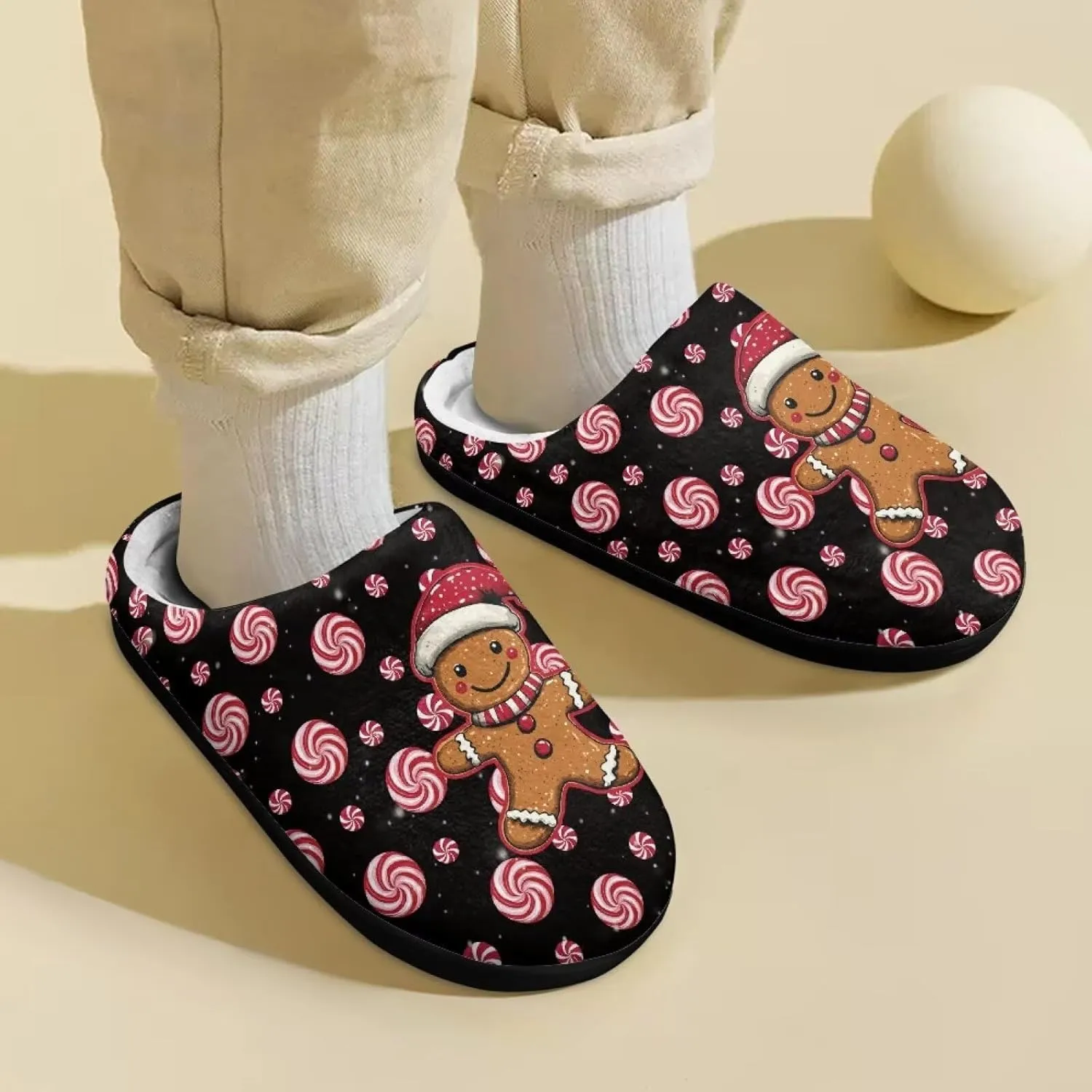 Indoor Home Slippers Kids Toddler Christmas Cozy Slippers Non-Slip Plush Slippers Boys Girls Winter
