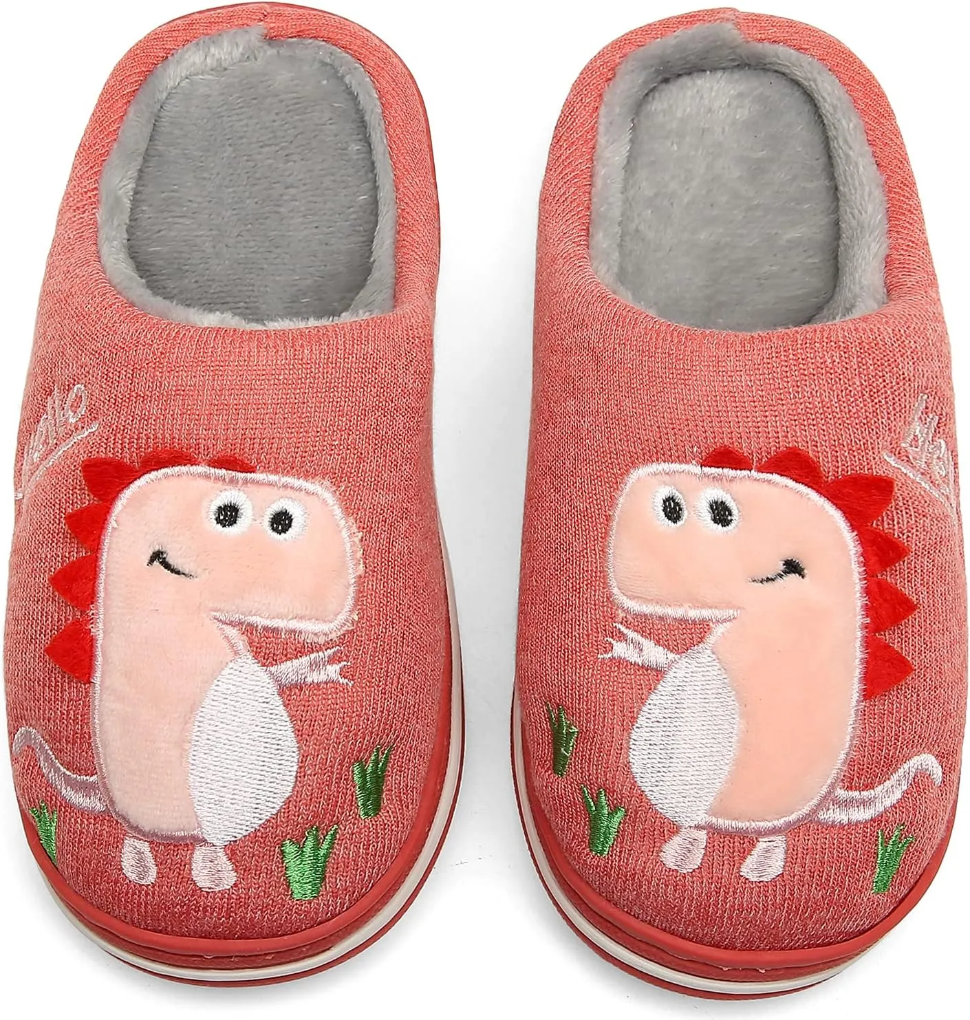 INMINPIN Boys Girls Cozy House Slippers Warm Plush Winter Cotton Slipper Kids Cute Dinosaur Indoor Shoes Non-Slip