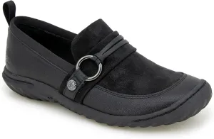 JBU Women's Phoebe Slip On Fashion Comfort Loafer Flat, Black, 6.5