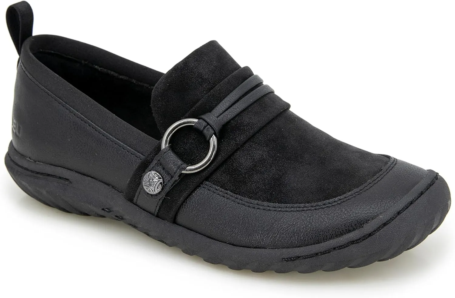 JBU Women's Phoebe Slip On Fashion Comfort Loafer Flat, Black, 6.5