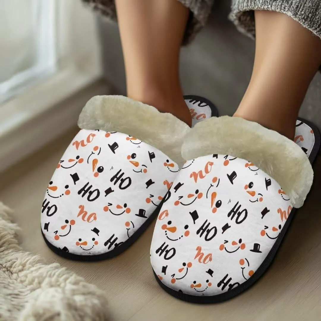 Jeiento Christmas Slippers for Men Women Comfortable Cotton Memory Foam Slippers Soft Fluffy Warm House Shoes Bedroom Slipper