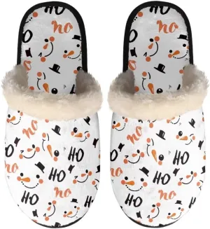 Jeiento Christmas Slippers for Men Women Comfortable Cotton Memory Foam Slippers Soft Fluffy Warm House Shoes Bedroom Slipper