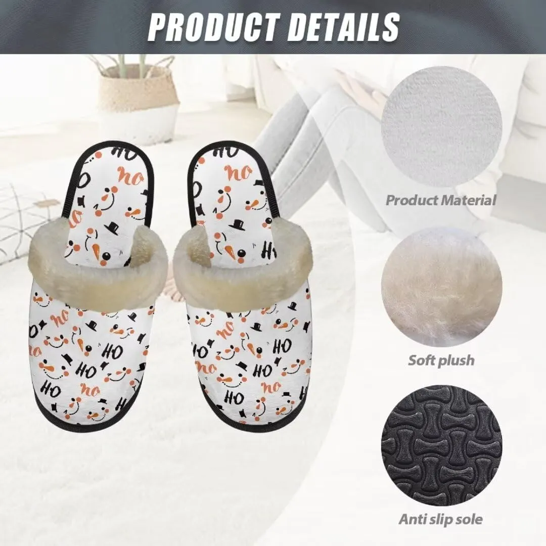 Jeiento Christmas Slippers for Men Women Comfortable Cotton Memory Foam Slippers Soft Fluffy Warm House Shoes Bedroom Slipper
