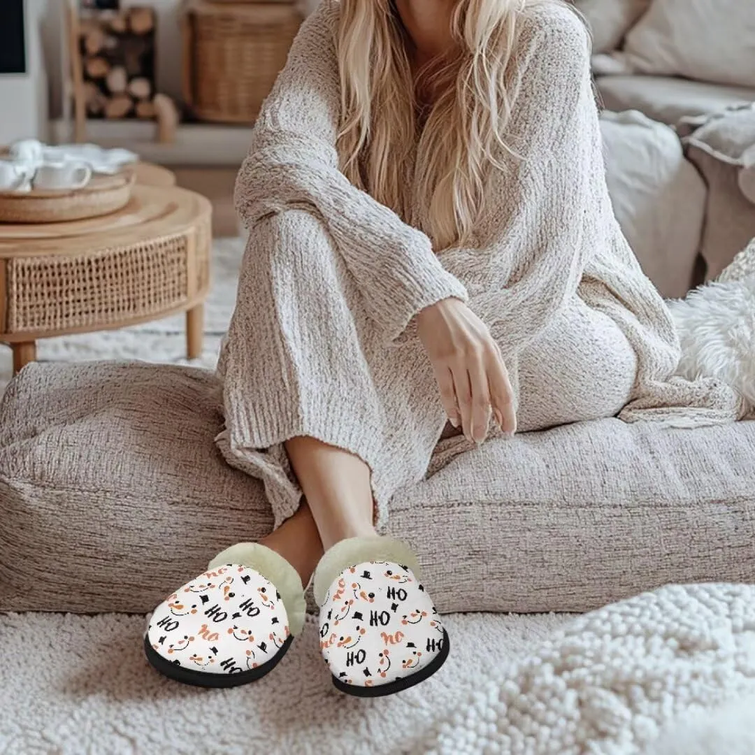 Jeiento Christmas Slippers for Men Women Comfortable Cotton Memory Foam Slippers Soft Fluffy Warm House Shoes Bedroom Slipper