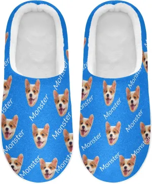 JUNZAN Colorful Dinosaurs Men's Women's Memory Foam House Slippers Non Skid Soft Warm Sole Coral Fleece Slip-on Closed Toe Hand Free Shoes for Bedroom Travel