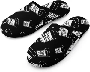 Keep Calm And Drink Beer Women's Washable Cotton Slippers Comfortable House Shoes Slip on House