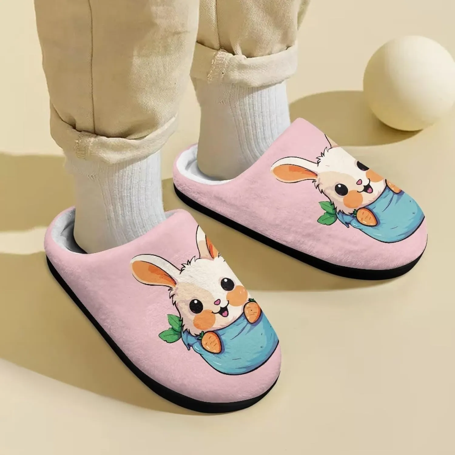 Kid Animal Plush Slipper Floral Fluffy Non-Slip Bedroom Winter Slipper Cozy Outdoor Home Cotton Slipper for Kid