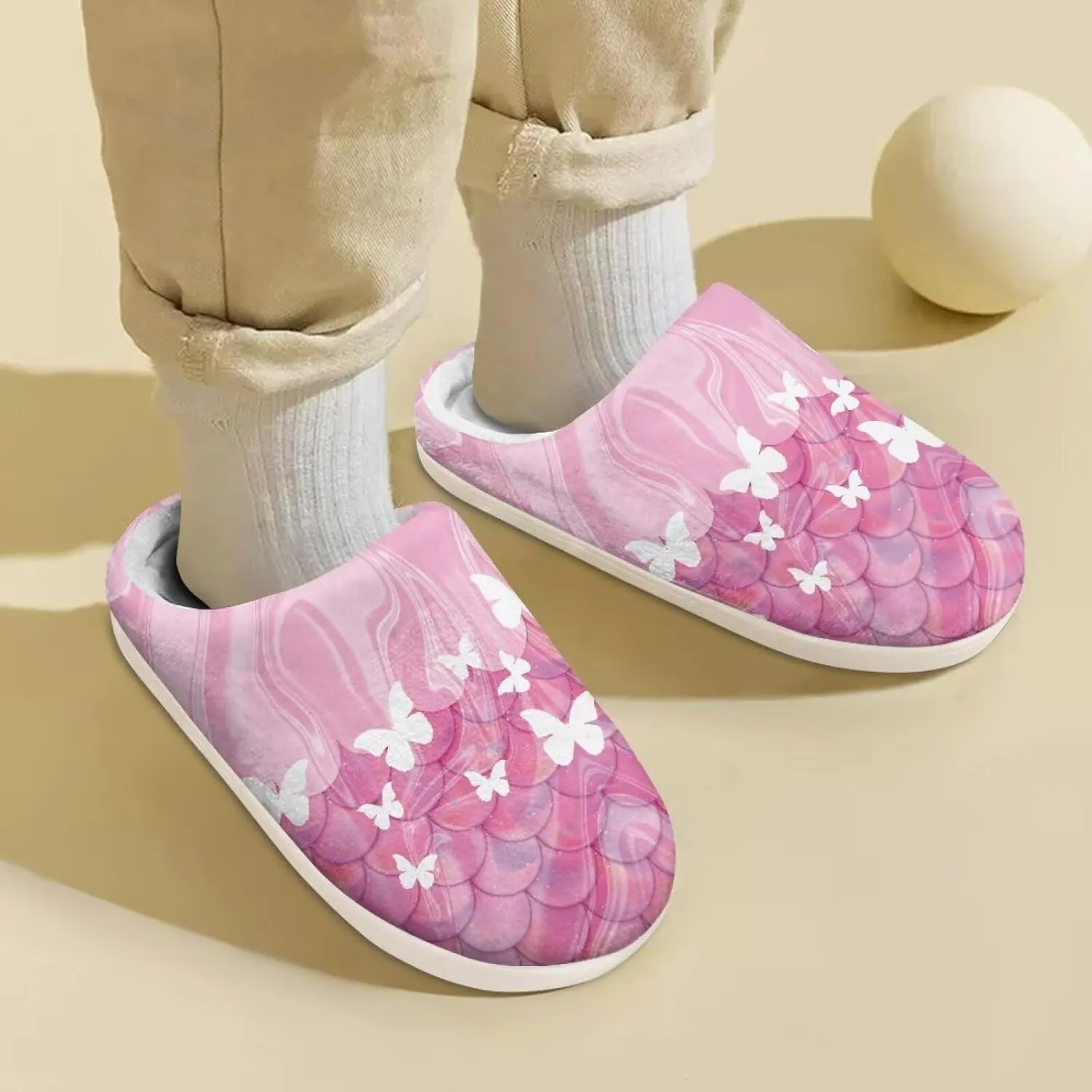 Kids Animal Cotton Slippers Slip-On Fuzzy Home Slippers Cozy Anti-Skid Plush Breathable Outdoor Slipper for Kids