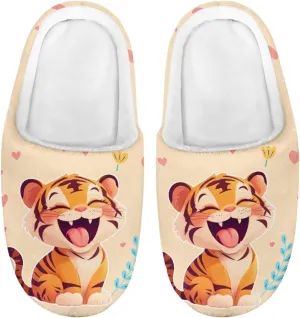 Kids Cute Slippers for Boy Girls Soft Fluffy Plush Slippers Animal Print House Shoes Non Slip Warm Slippers US 9-15