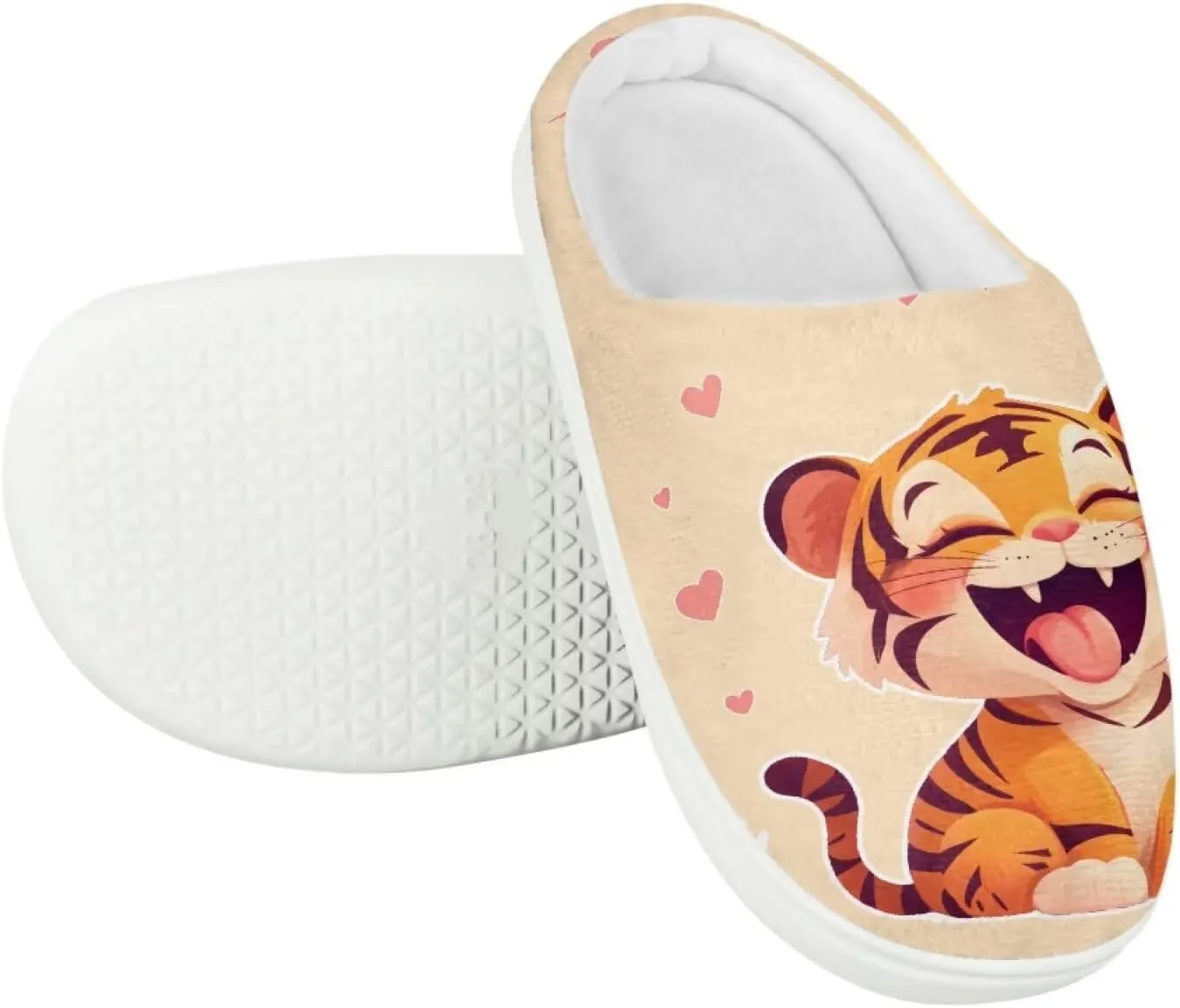 Kids Cute Slippers for Boy Girls Soft Fluffy Plush Slippers Animal Print House Shoes Non Slip Warm Slippers US 9-15