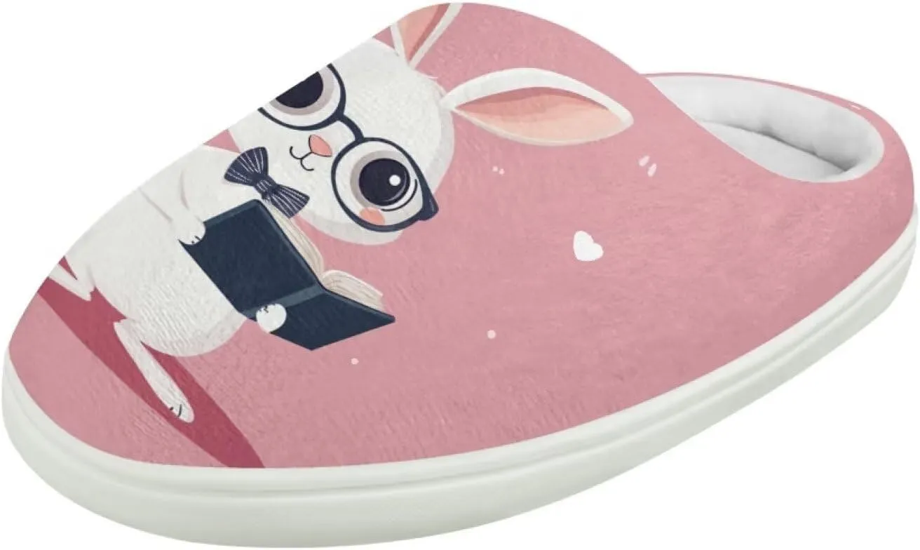 Kids Cute Slippers for Boy Girls Soft Fluffy Plush Slippers Animal Print House Shoes Non Slip Warm Slippers US 9-15