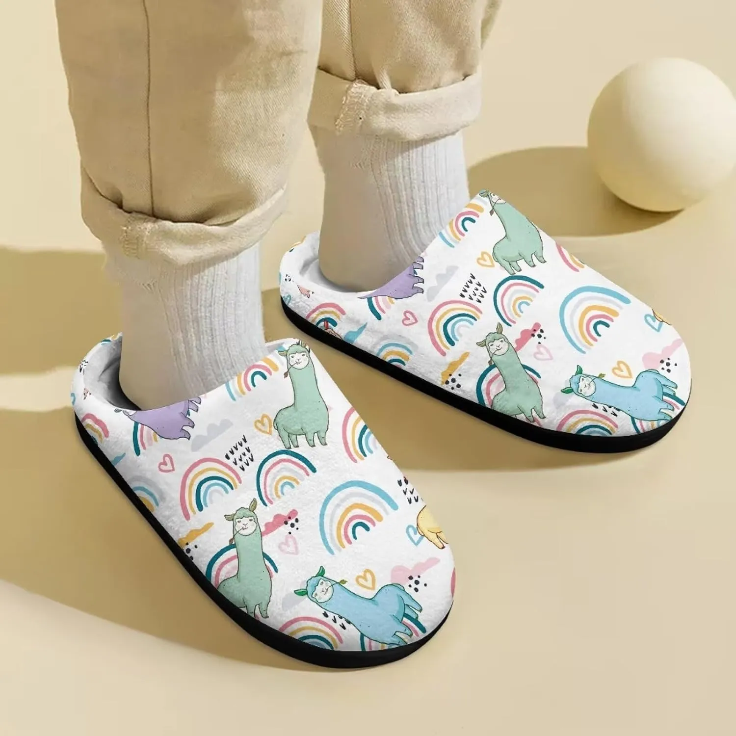 Kids Slip-On Fuzzy House Slipper Outdoor Cozy Non-Slip Slippers Warm Cute Slippers for Toddler Boys GirlsLittle kids US 9-15