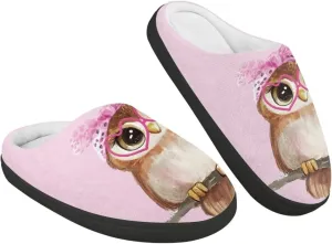 Kids Slippers Winter Plush Warm Slippers Animal Print House Shoes Soft Fuzzy Slippers Indoor Non Slip Cotton Shoes for Boys Girls US 9-15
