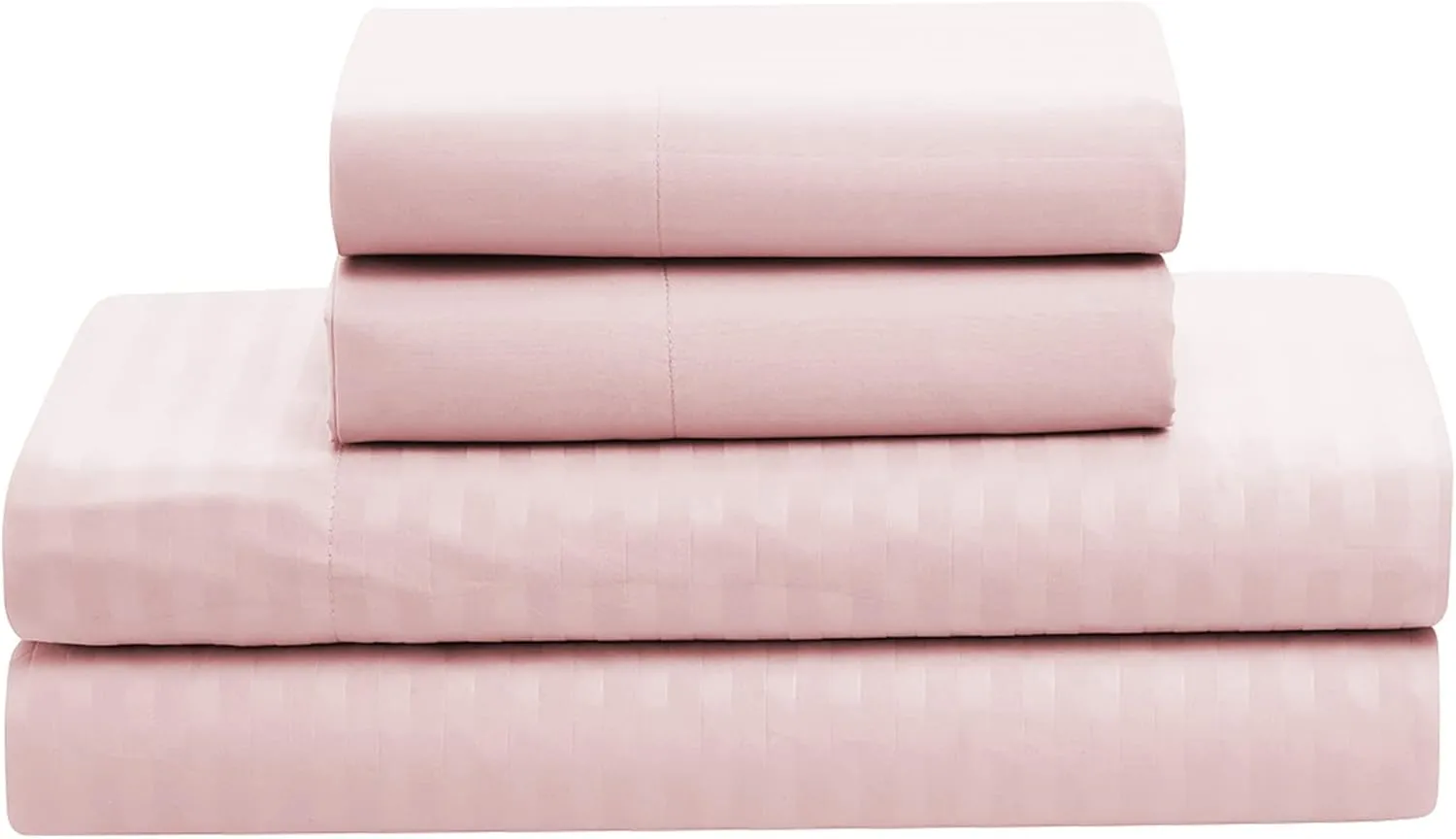 King Size Comforter Set 8 Piece Bed in a Bag with Bed Skirt, Fitted Sheet, Flat Sheet, 2 Pillowcases, 2 Pillow Shams, King, Dobby Pale Pink