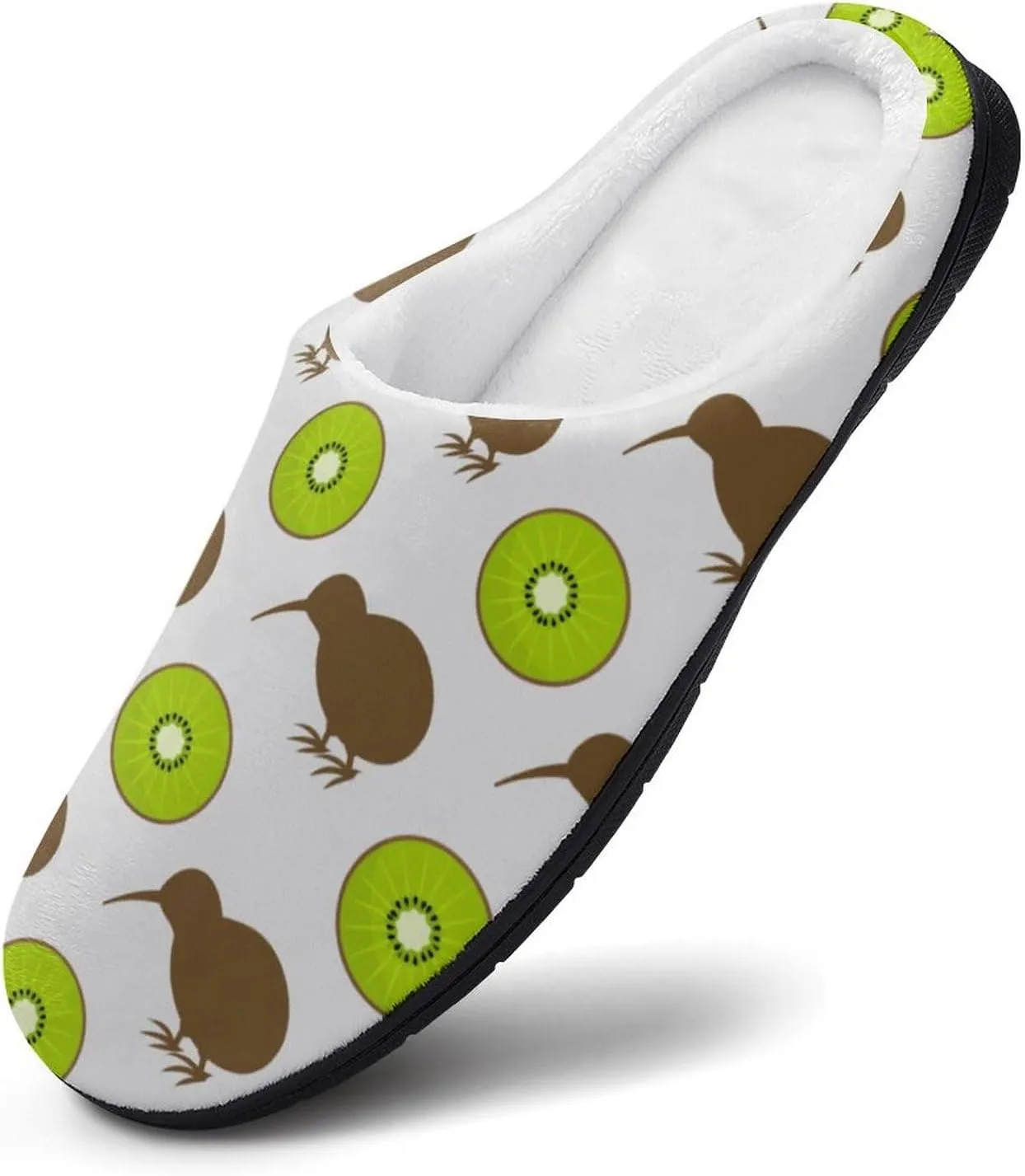 Kiwi Birds And Fruit Mens Slippers Winter Memory Foam Warm House Shoes Indoor/Outdoor
