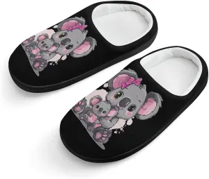 Koala Mommy Kids Toddler Cotton Slippers Slip-on House Shoes for Bedroom Indoor Outdoor