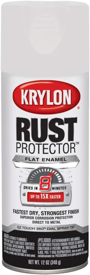 Krylon K06903407 Rust Protector and Preventative Enamels, Flat White