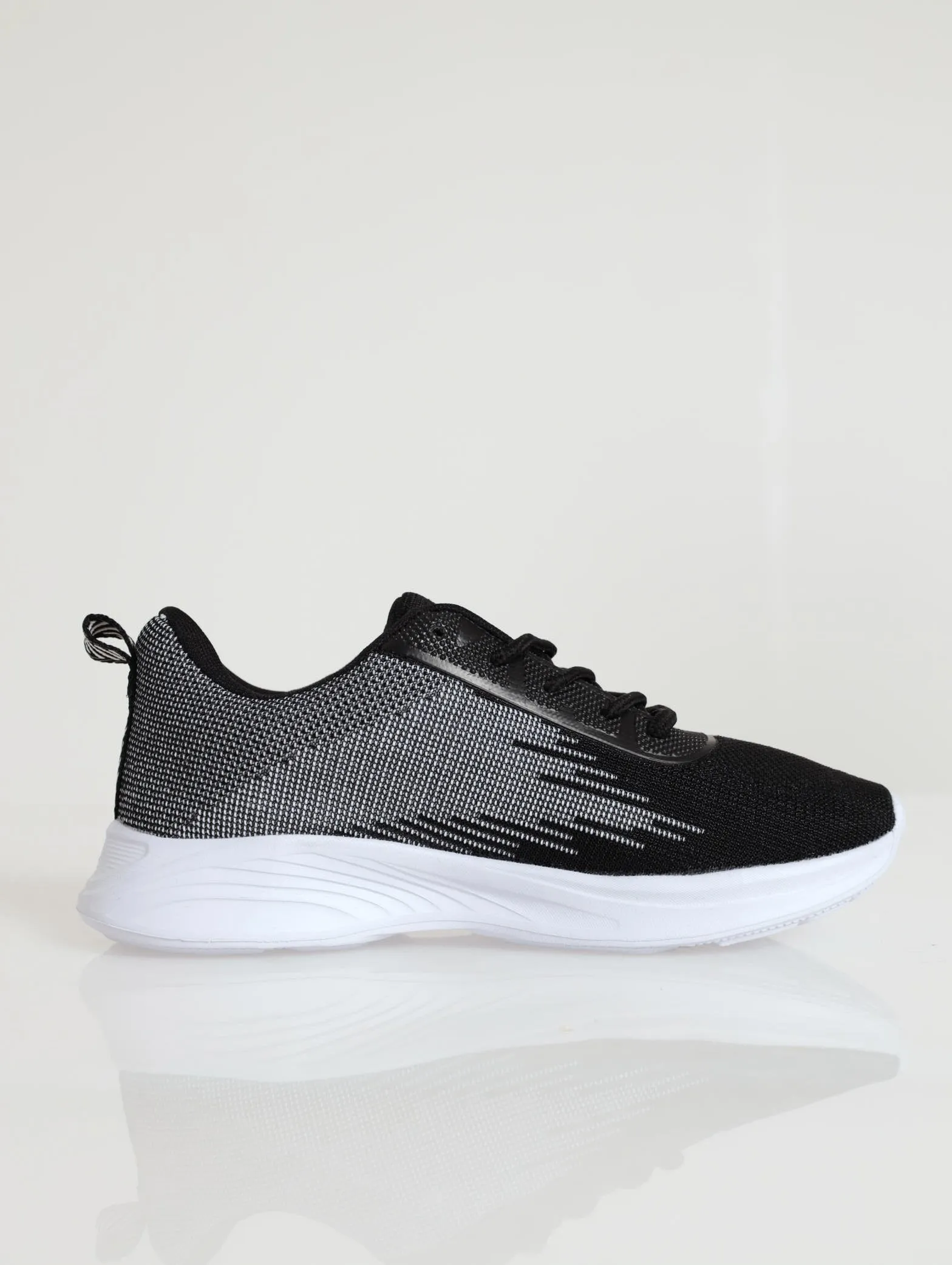 Lace-Up Knit With Contrast Colour - Black