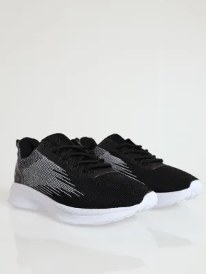 Lace-Up Knit With Contrast Colour - Black