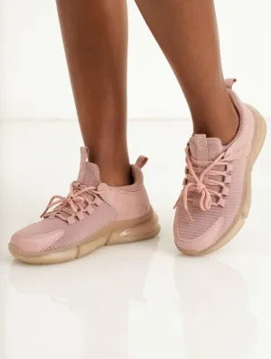 Ladies Chunky Sole Sneaker - Pink