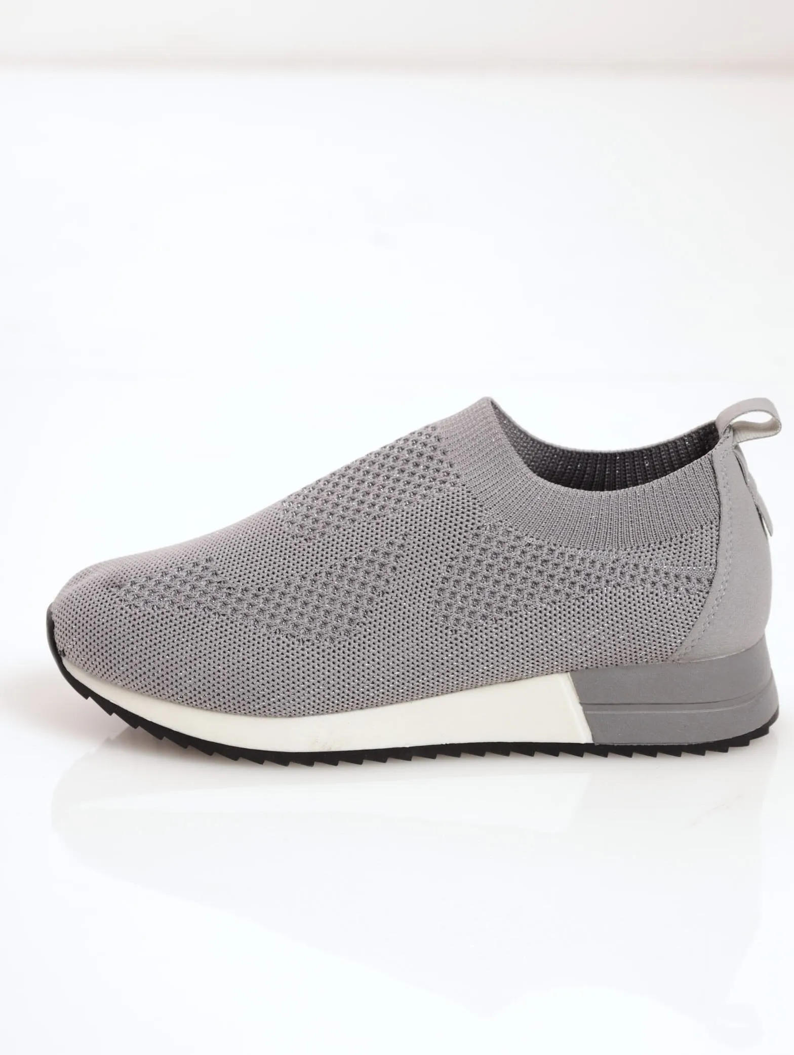 Ladies Knit retro Sneaker - Grey