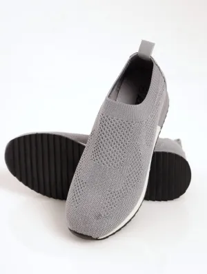 Ladies Knit retro Sneaker - Grey