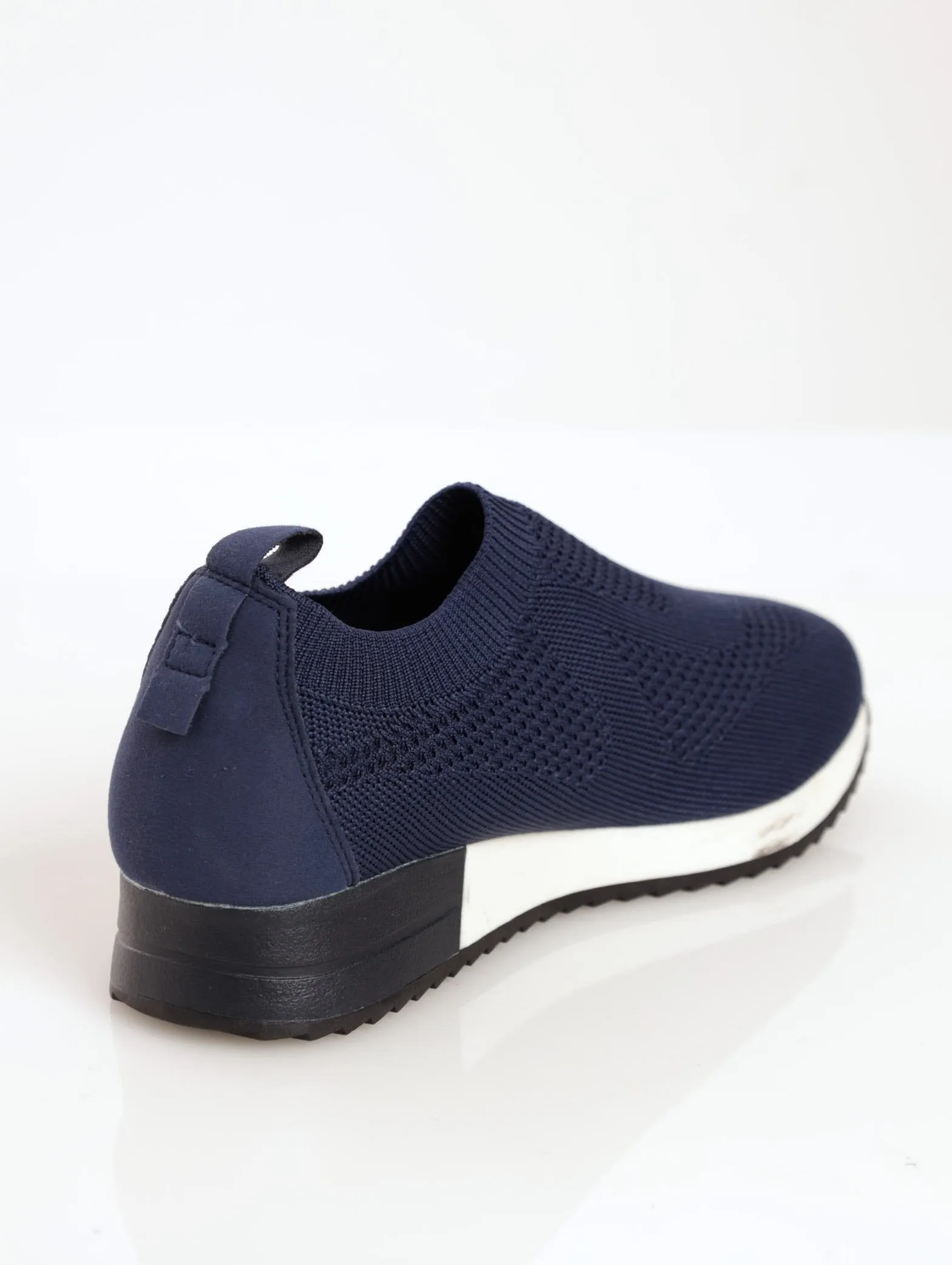 Ladies Knit Retro Sneaker - Navy