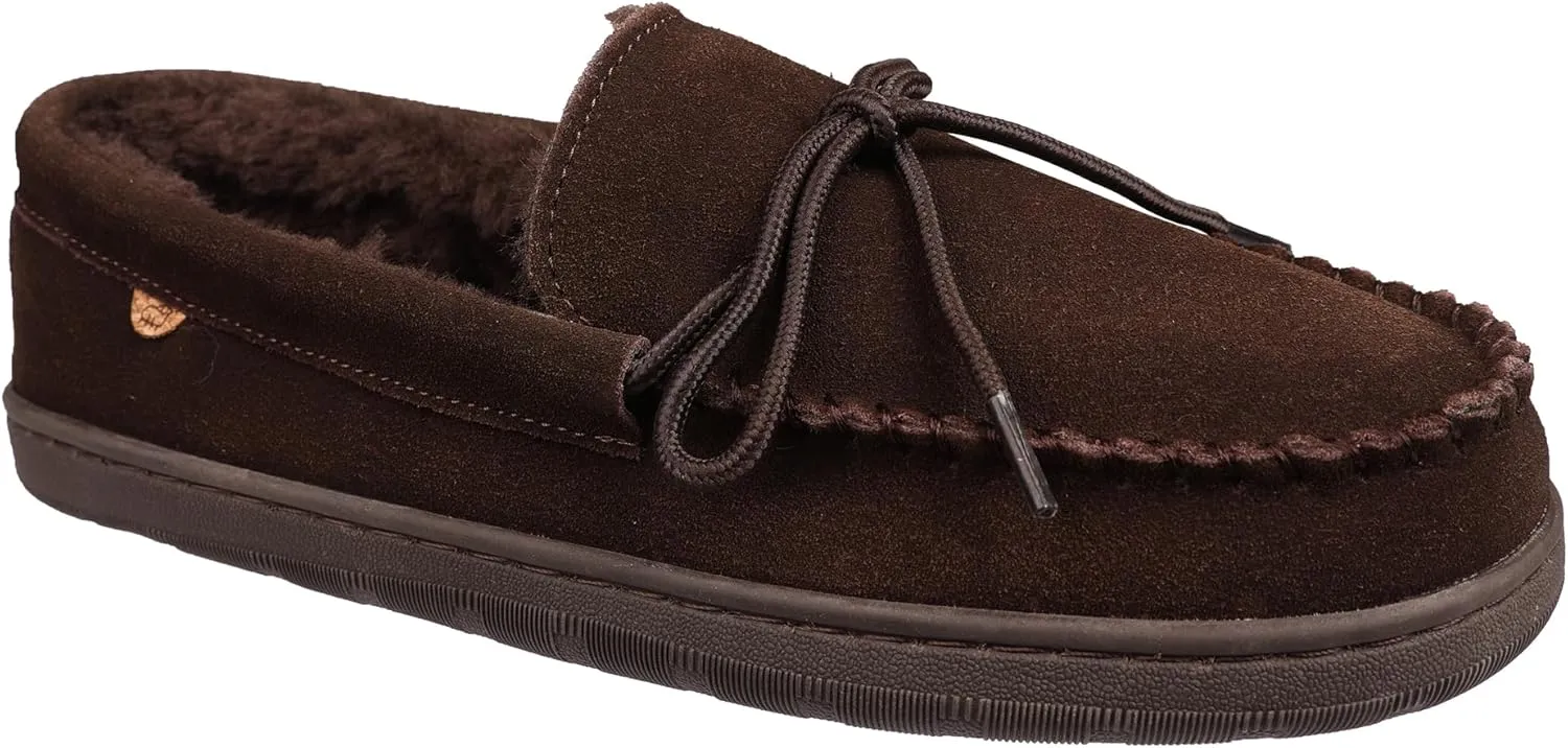 Lamo Men's Theo Moccasins for Men - Premium Suede Upper, Luxurious Faux Fur Lining, Ortholite Foam Footbed with Australian Sheepskin, TPR Outsole - The New Upgraded Men's Moc