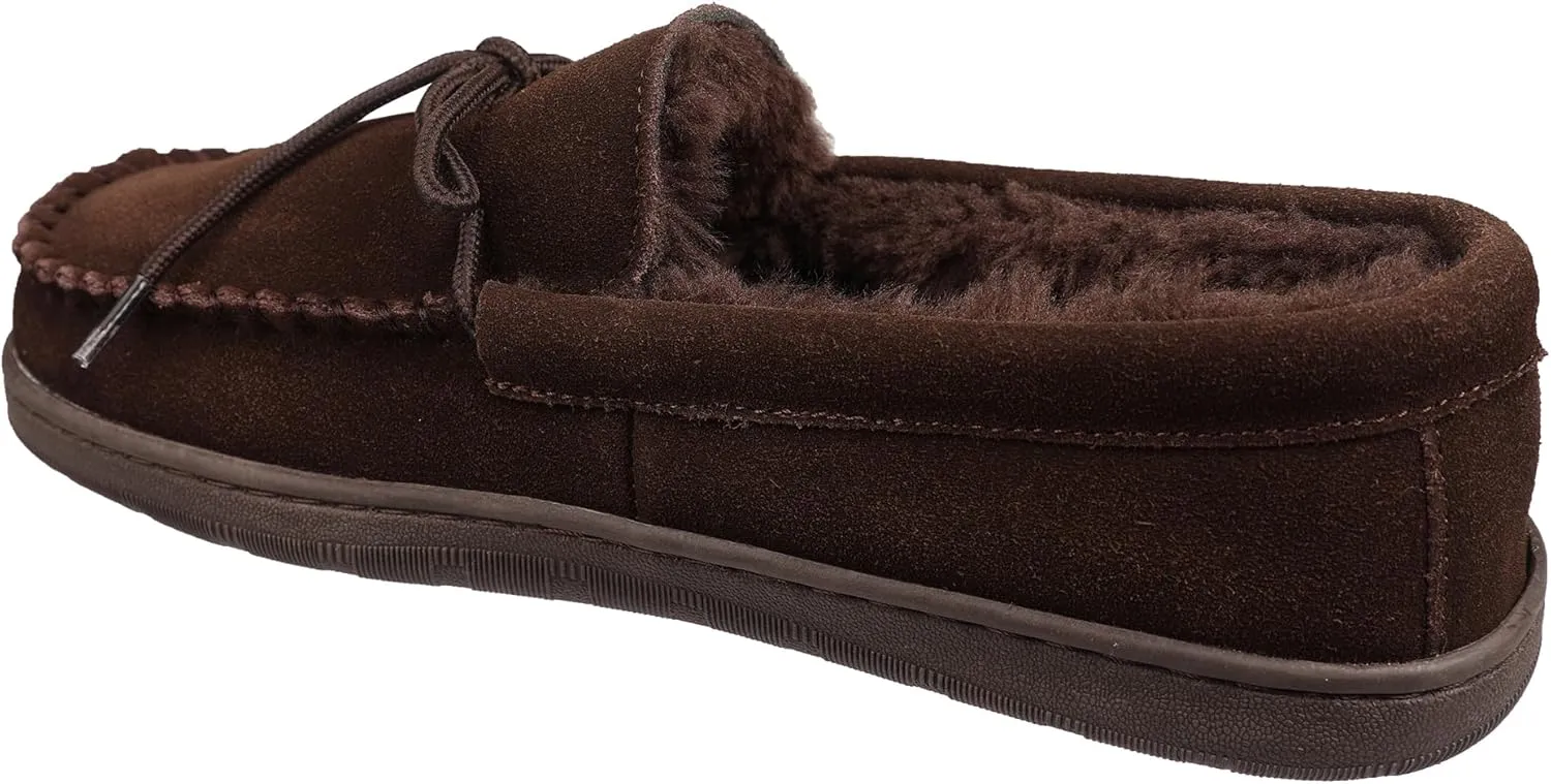 Lamo Men's Theo Moccasins for Men - Premium Suede Upper, Luxurious Faux Fur Lining, Ortholite Foam Footbed with Australian Sheepskin, TPR Outsole - The New Upgraded Men's Moc